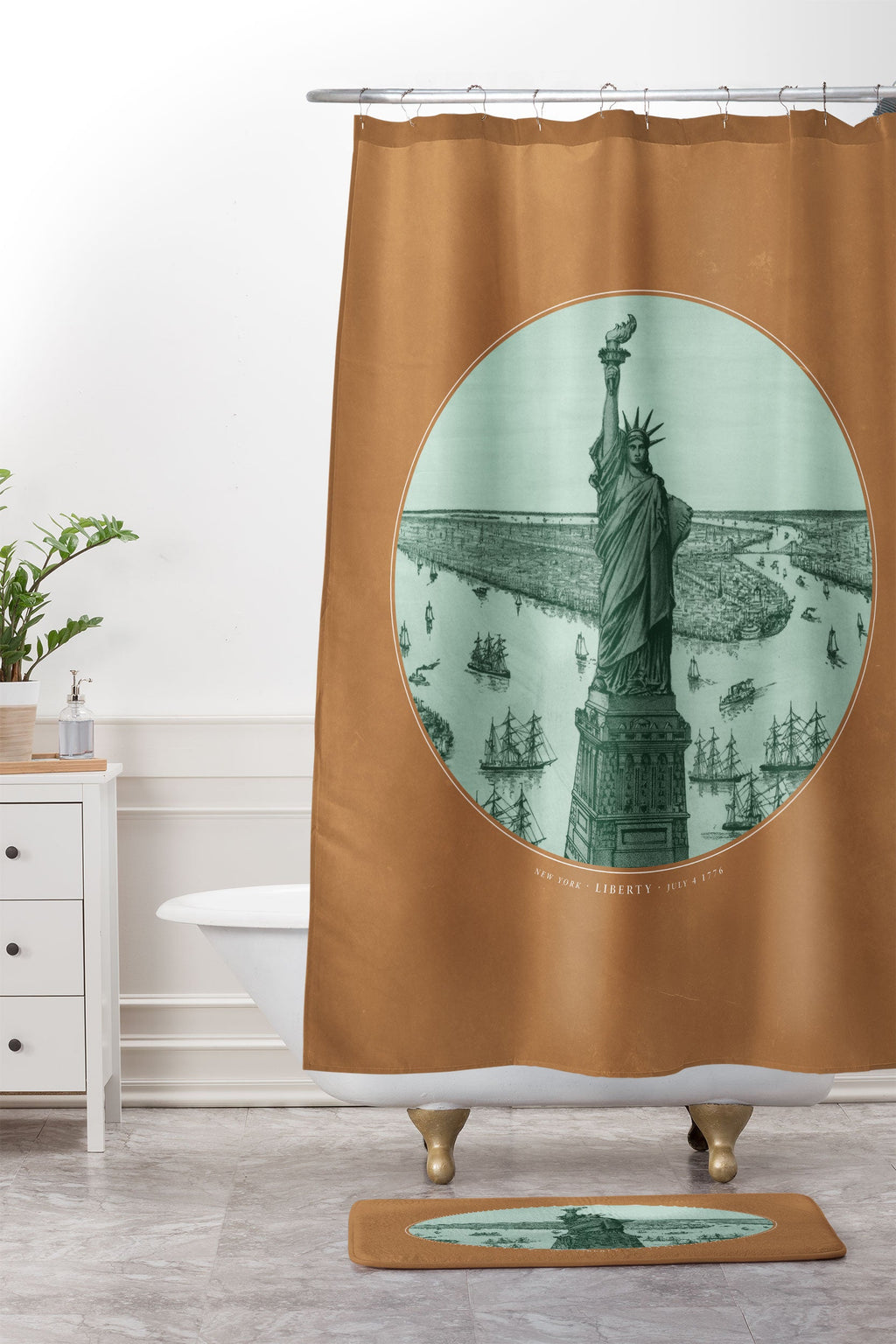 DENY Designs yonkers liberty Memory Foam Bath Mat
