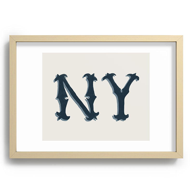 DENY Designs yonkers ny cream Recessed Framing Rectangle