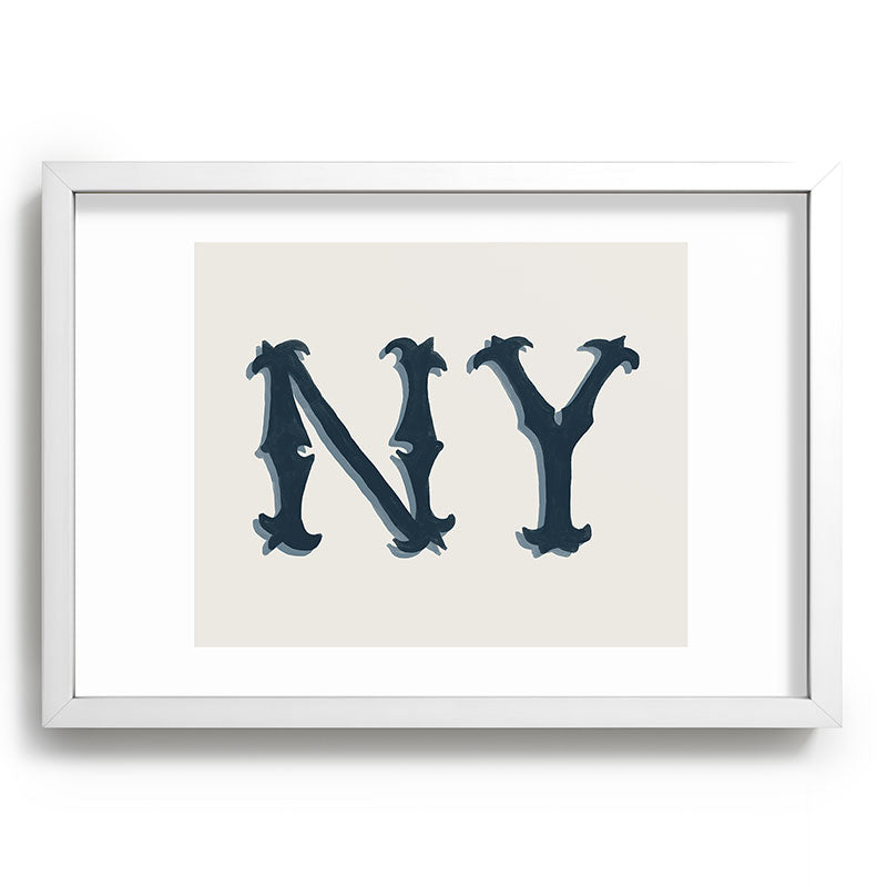 DENY Designs yonkers ny cream Recessed Framing Rectangle