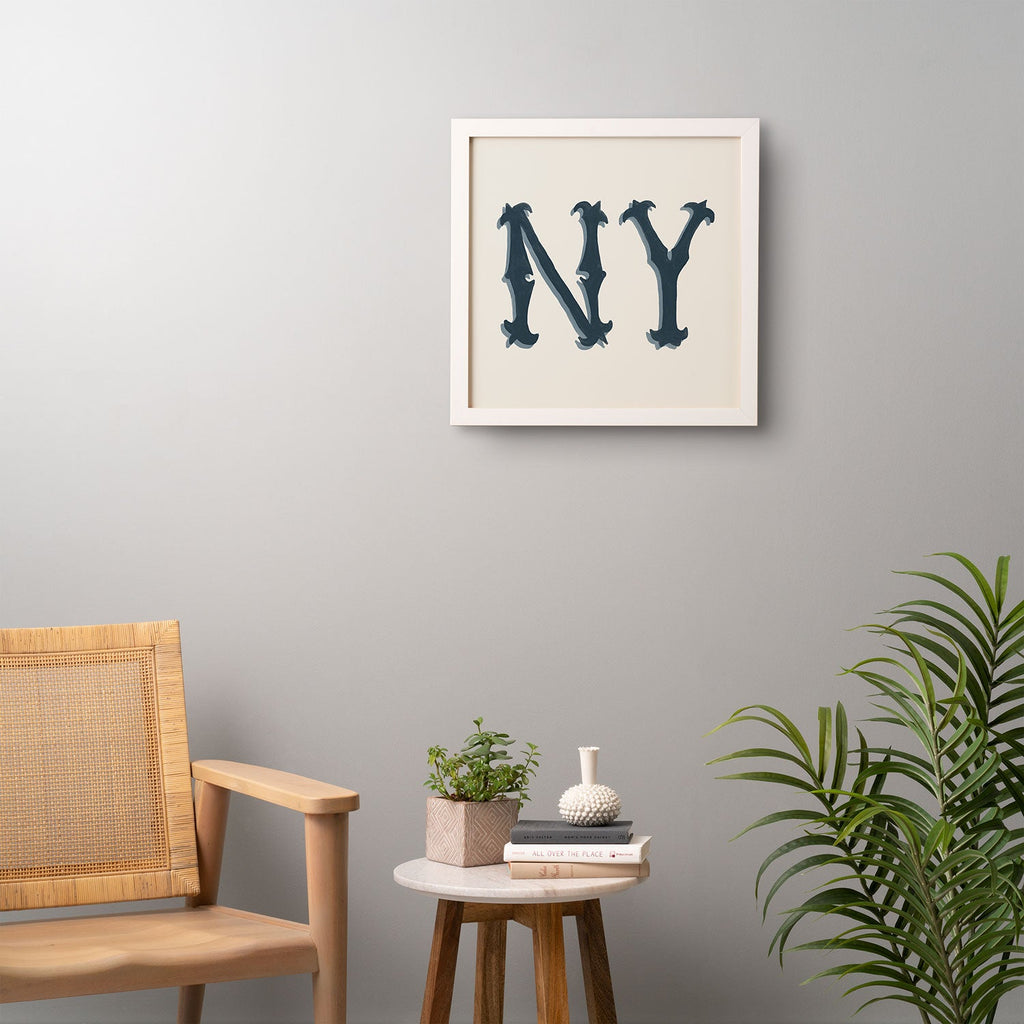 DENY Designs yonkers ny cream Framed Wall Art