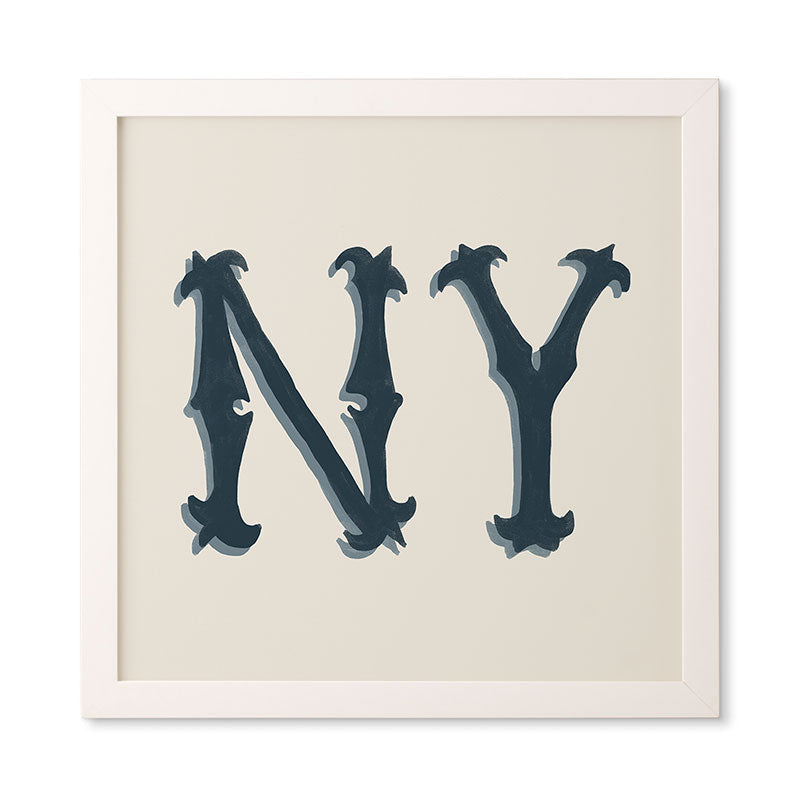 DENY Designs yonkers ny cream Framed Wall Art
