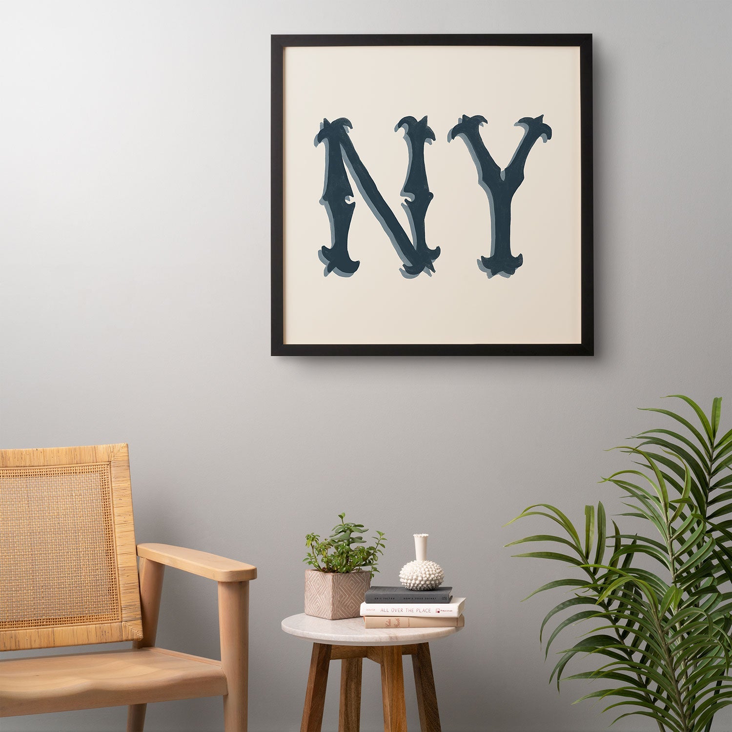 DENY Designs yonkers ny cream Framed Wall Art