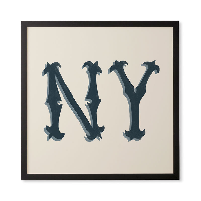 DENY Designs yonkers ny cream Framed Wall Art