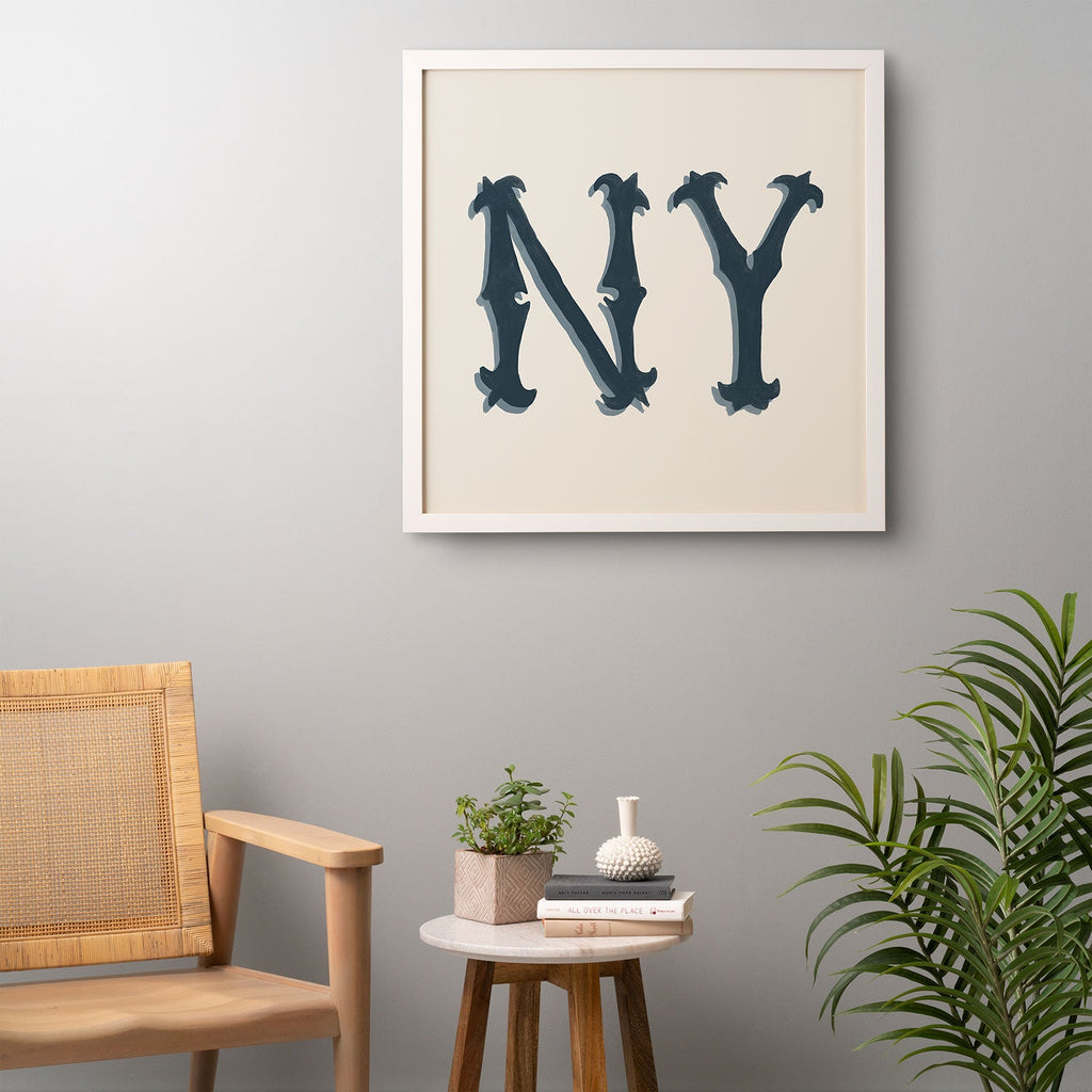 DENY Designs yonkers ny cream Framed Wall Art