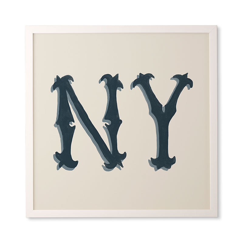DENY Designs yonkers ny cream Framed Wall Art