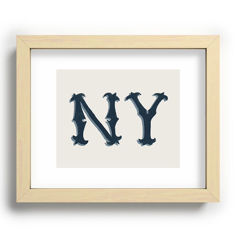 DENY Designs yonkers ny cream Recessed Framing Rectangle