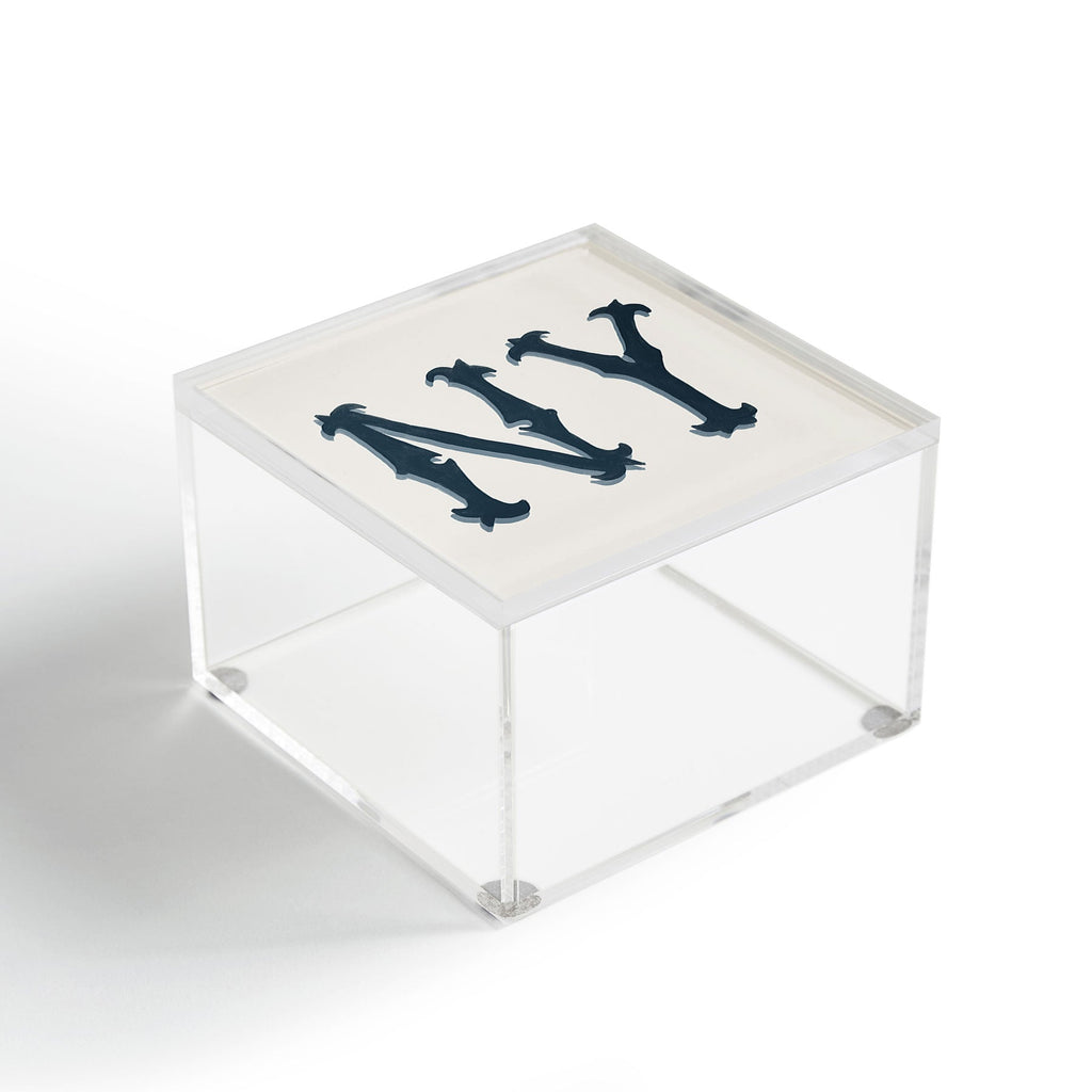 DENY Designs yonkers ny cream Acrylic Box