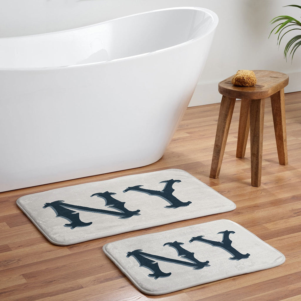 DENY Designs yonkers ny cream Memory Foam Bath Mat