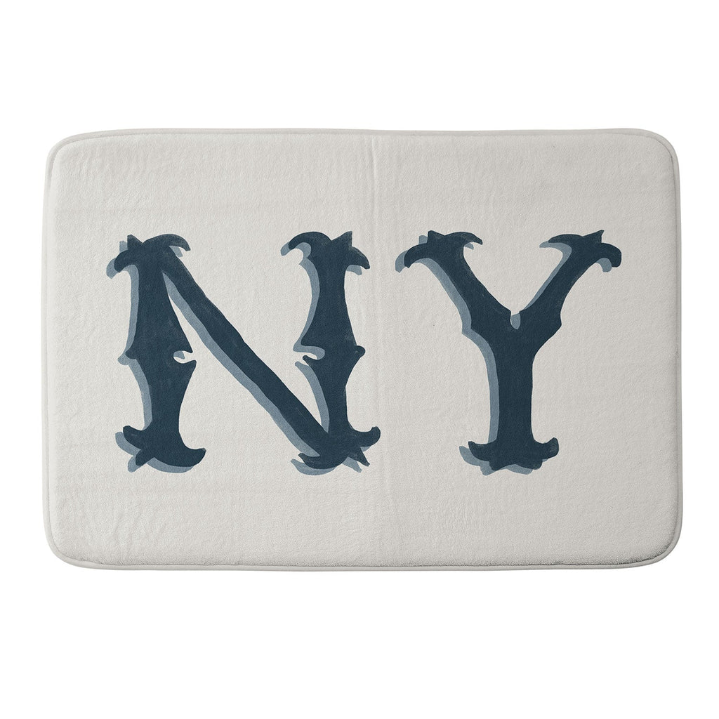 DENY Designs yonkers ny cream Memory Foam Bath Mat