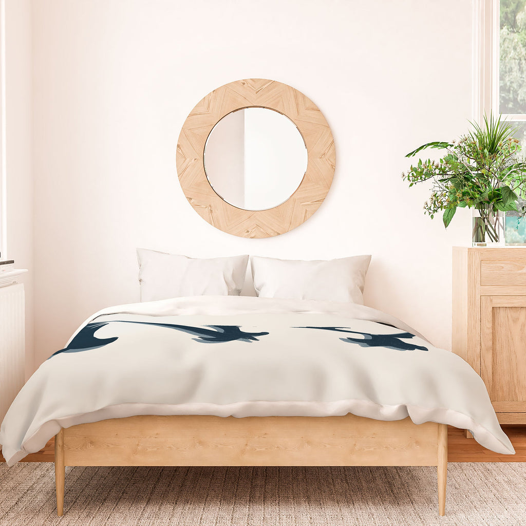 DENY Designs yonkers ny cream Duvet Cover
