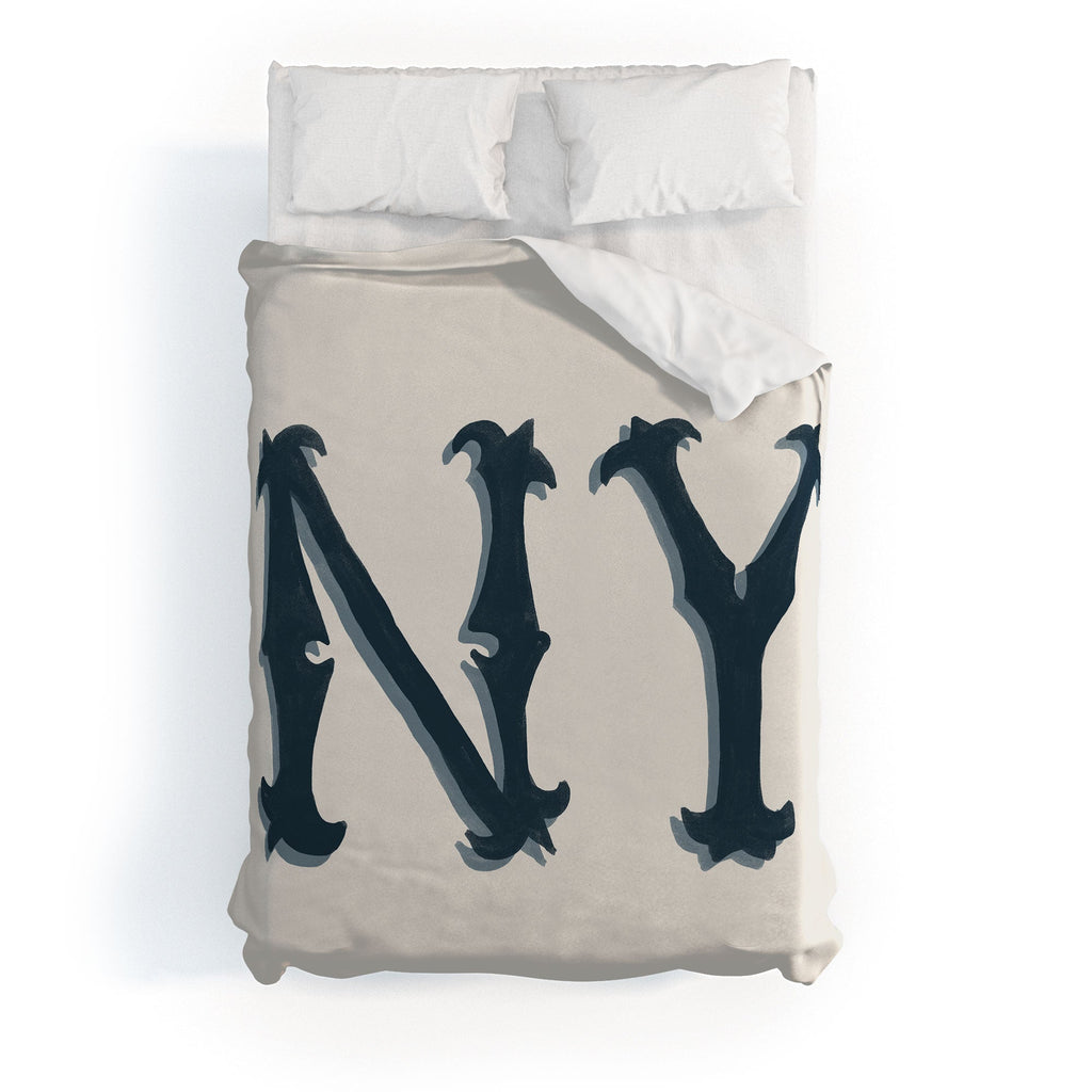 DENY Designs yonkers ny cream Duvet Cover