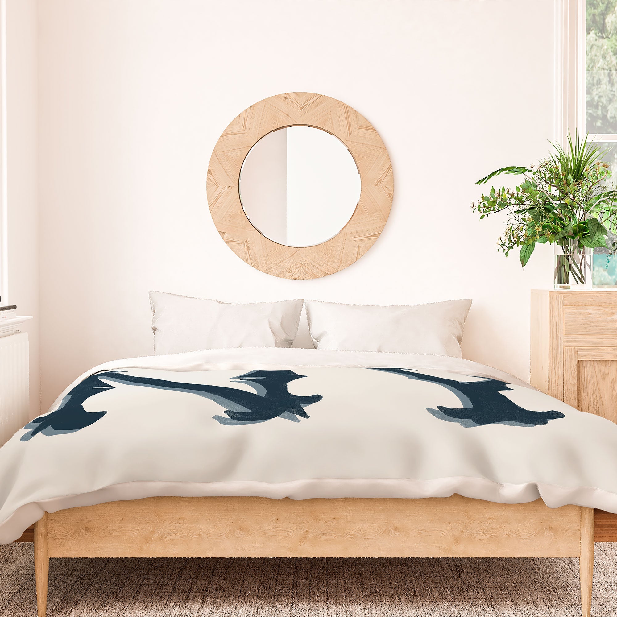 DENY Designs yonkers ny cream Duvet Cover