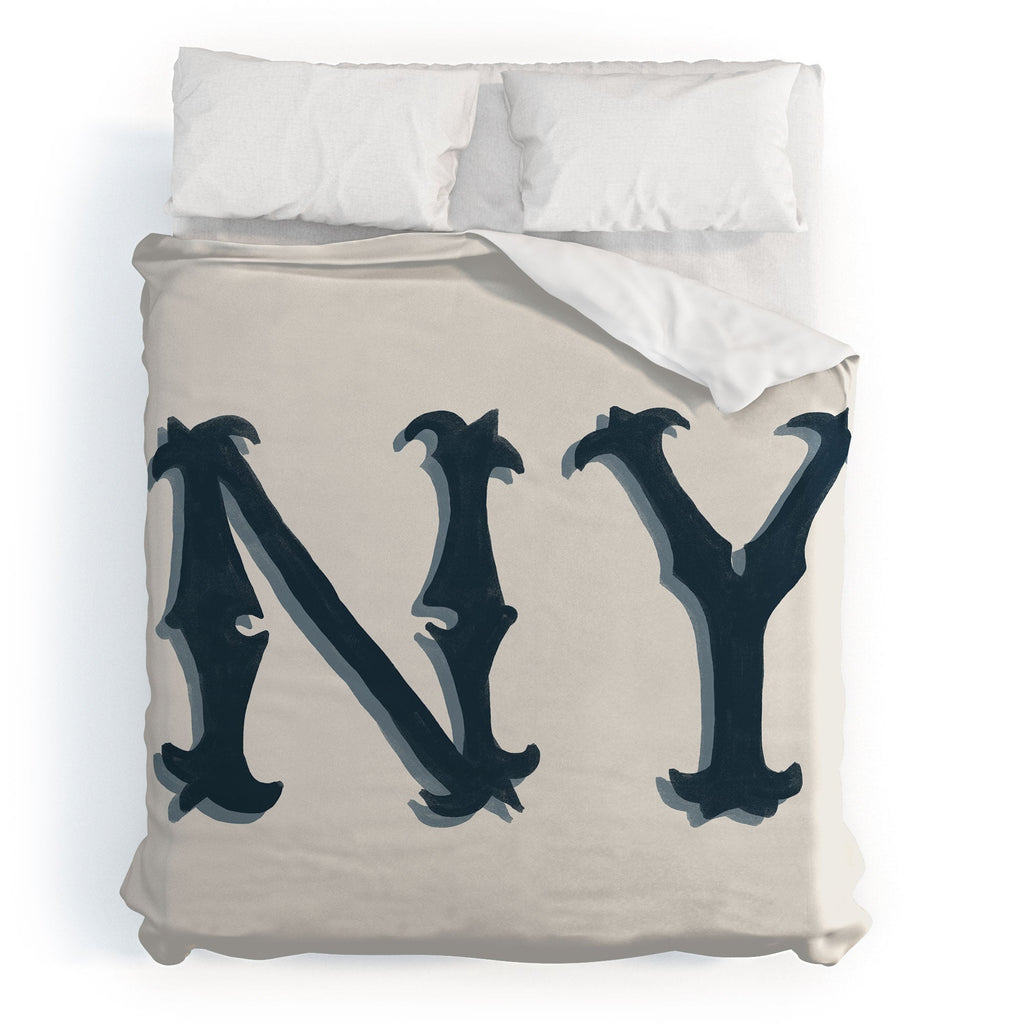DENY Designs yonkers ny cream Duvet Cover