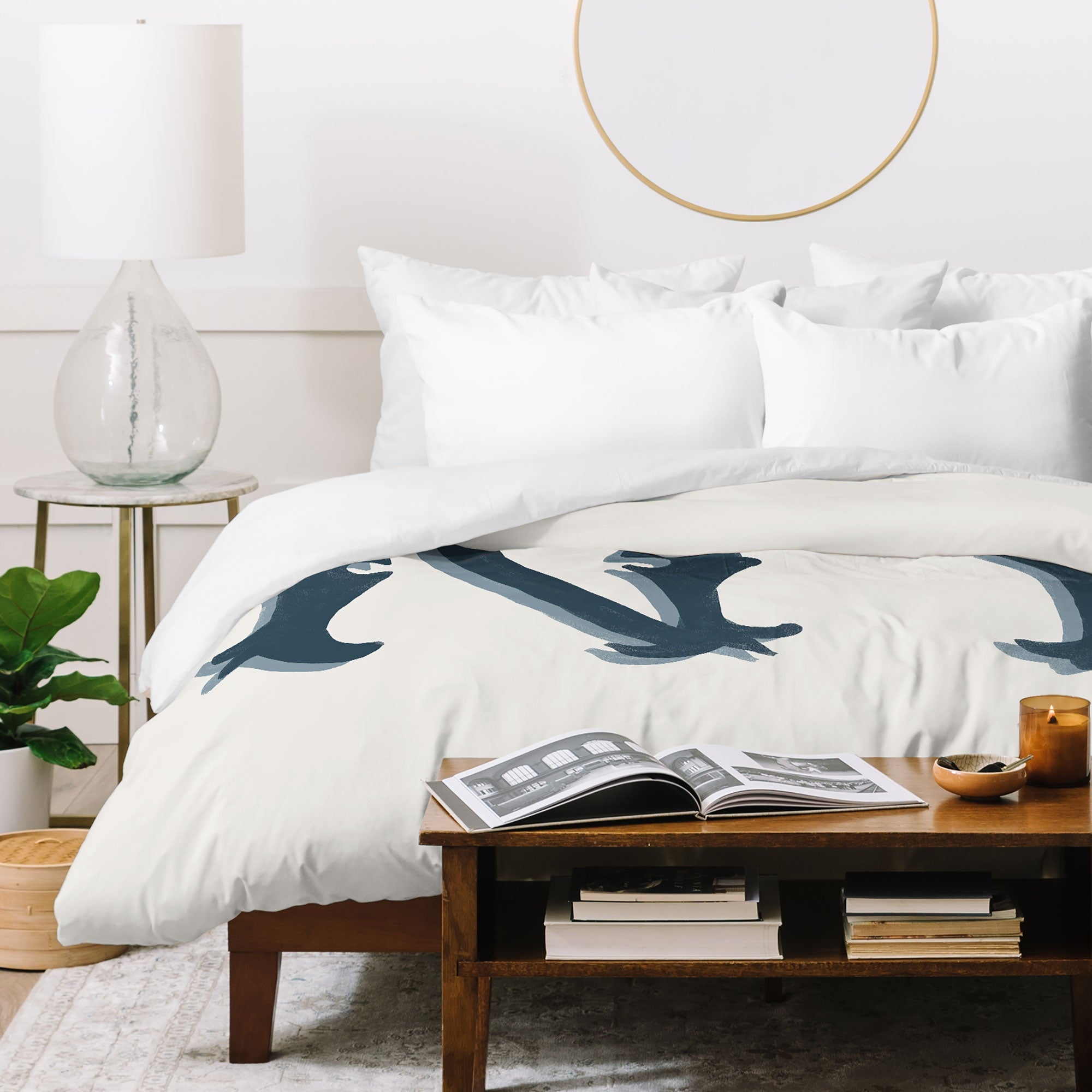 DENY Designs yonkers ny cream Duvet Cover