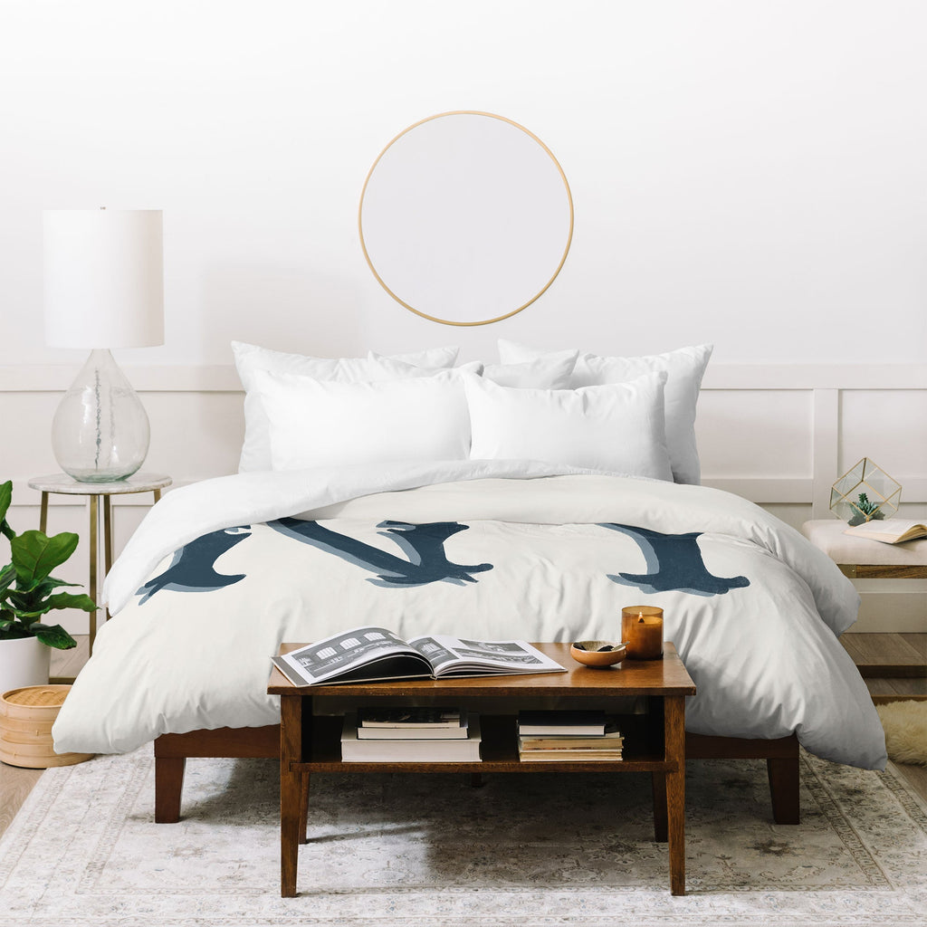 DENY Designs yonkers ny cream Duvet Cover