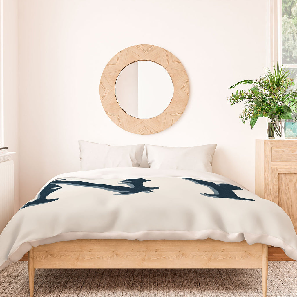 DENY Designs yonkers ny cream Duvet Cover
