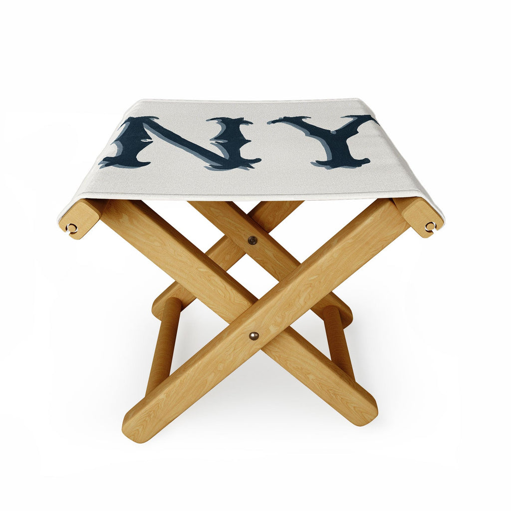 DENY Designs yonkers ny cream Folding Stool