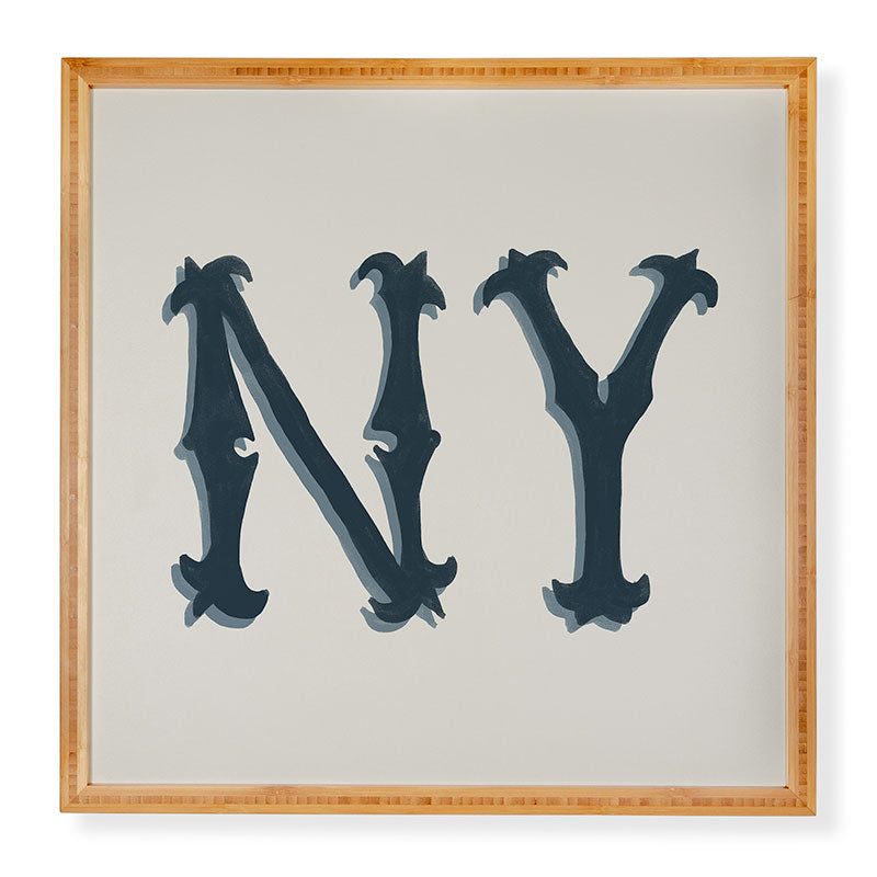 DENY Designs yonkers ny cream Framed Wall Art