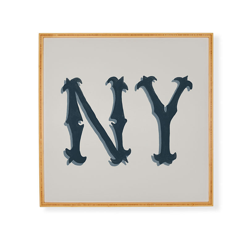 DENY Designs yonkers ny cream Framed Wall Art