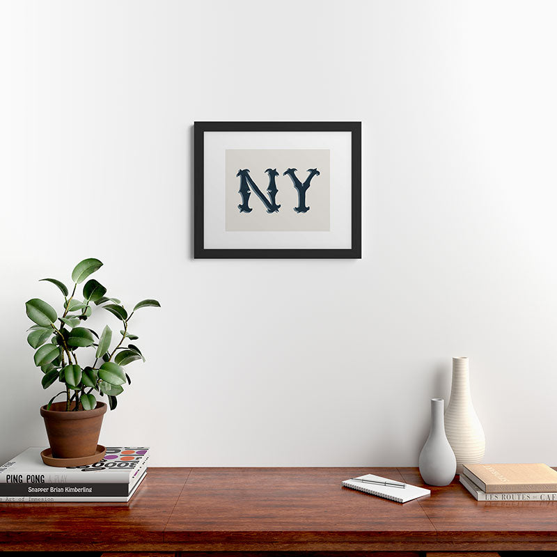 DENY Designs yonkers ny cream Framed Art Print