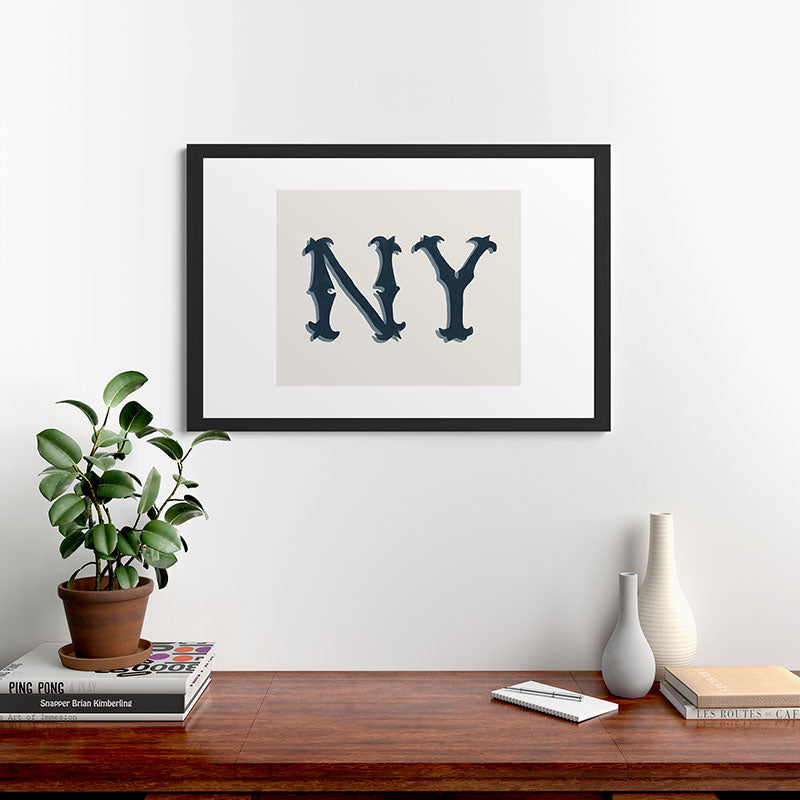 DENY Designs yonkers ny cream Framed Art Print