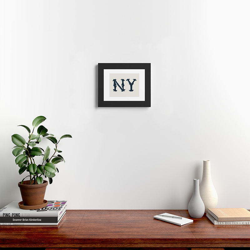 DENY Designs yonkers ny cream Framed Art Print