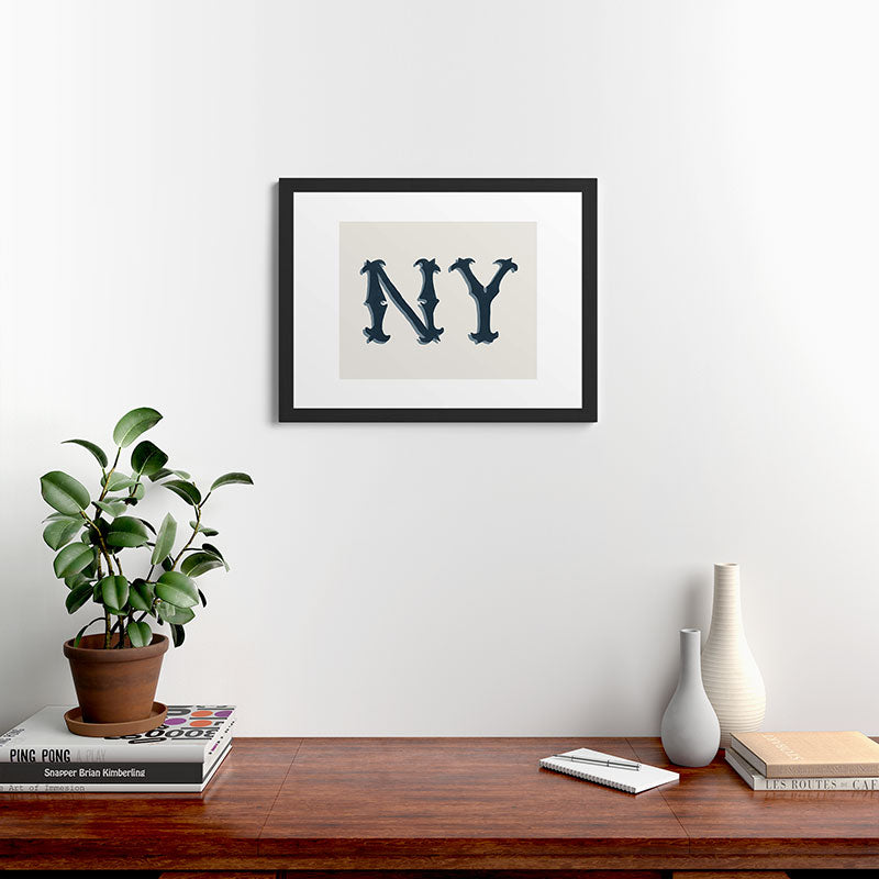 DENY Designs yonkers ny cream Framed Art Print