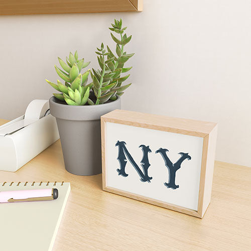 DENY Designs yonkers ny cream Framed Mini Art Print