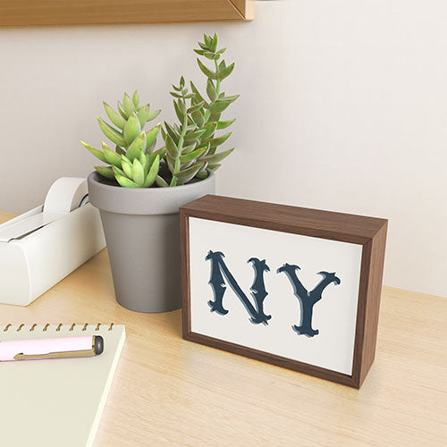 DENY Designs yonkers ny cream Framed Mini Art Print