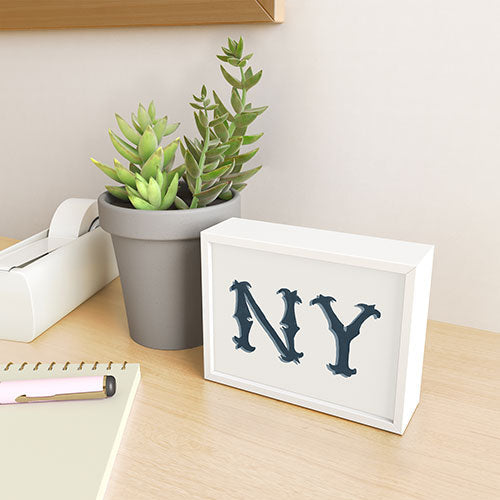 DENY Designs yonkers ny cream Framed Mini Art Print