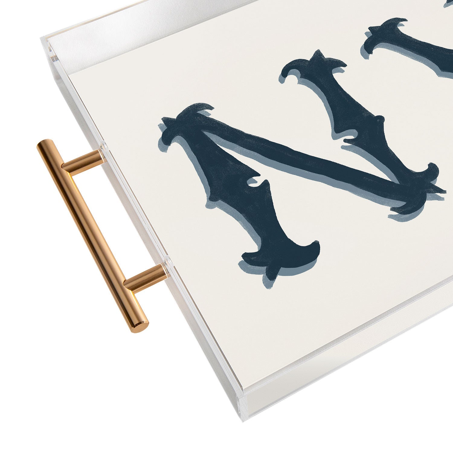 DENY Designs yonkers ny cream Acrylic Tray
