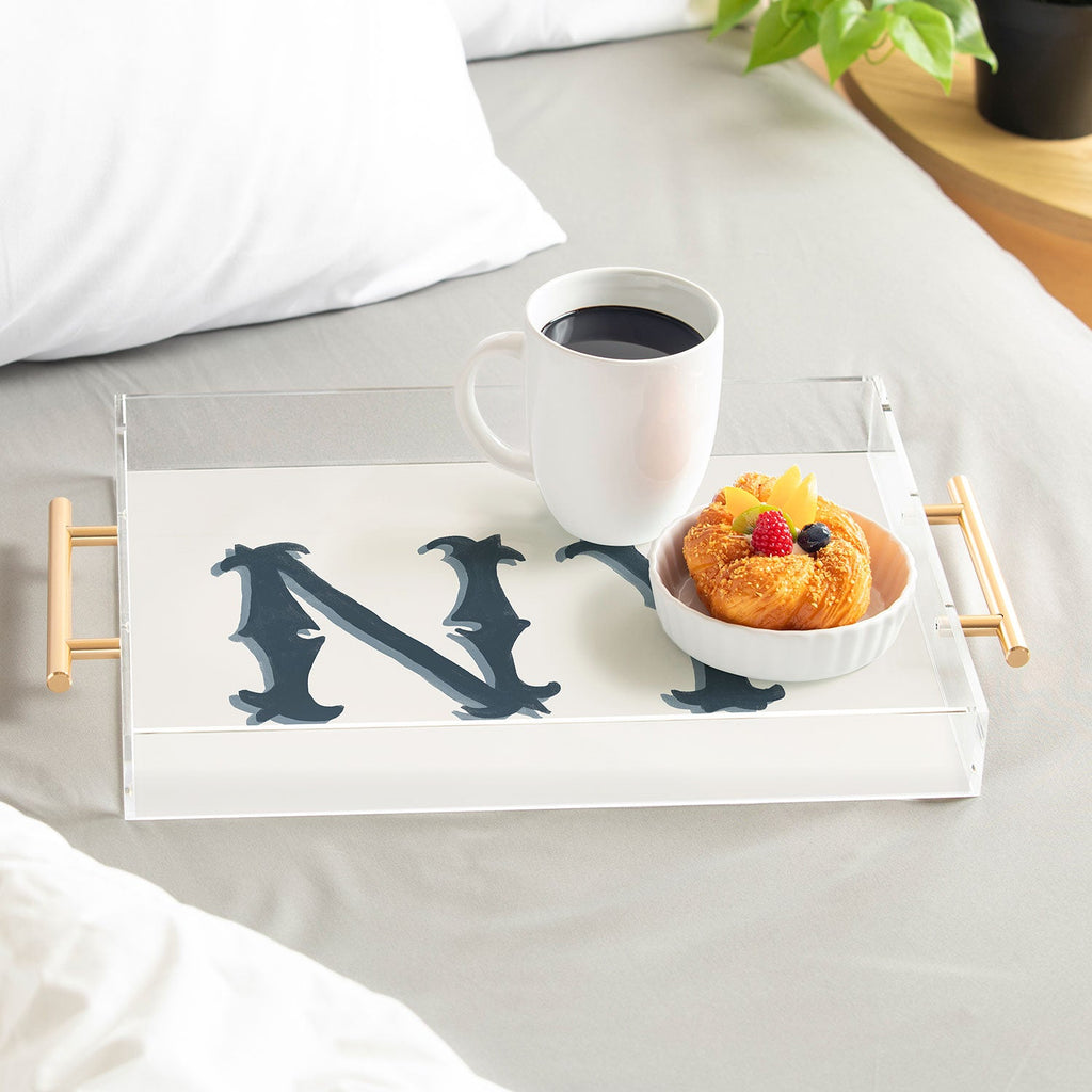 DENY Designs yonkers ny cream Acrylic Tray