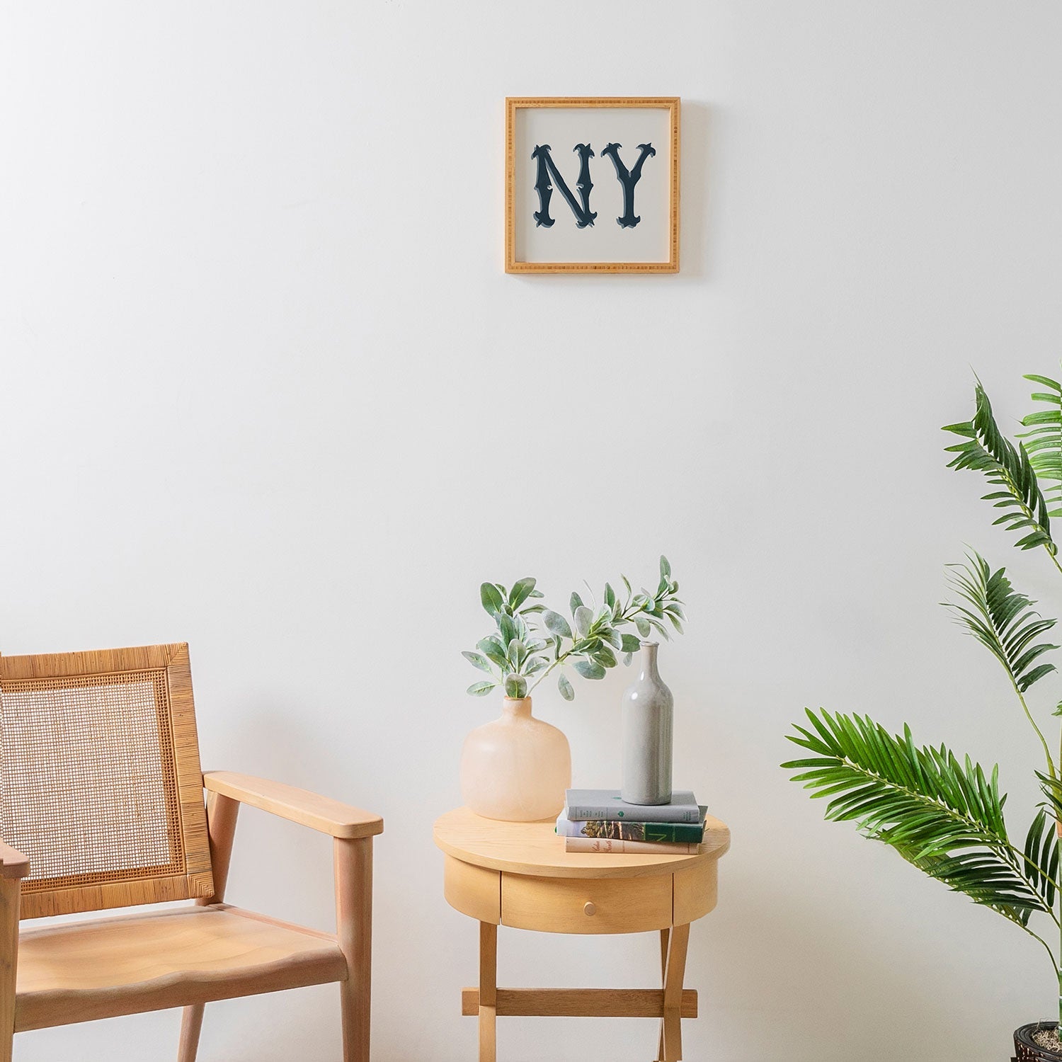 DENY Designs yonkers ny cream Framed Wall Art