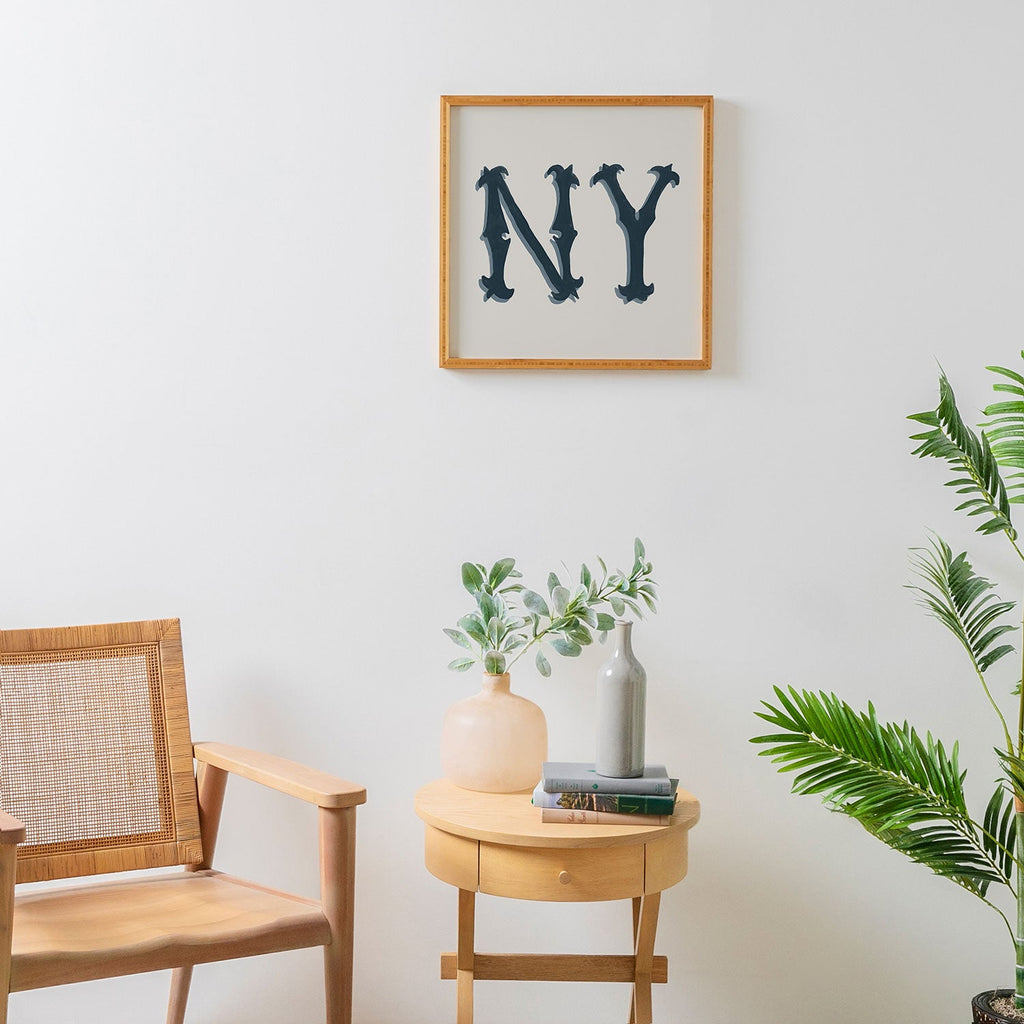 DENY Designs yonkers ny cream Framed Wall Art