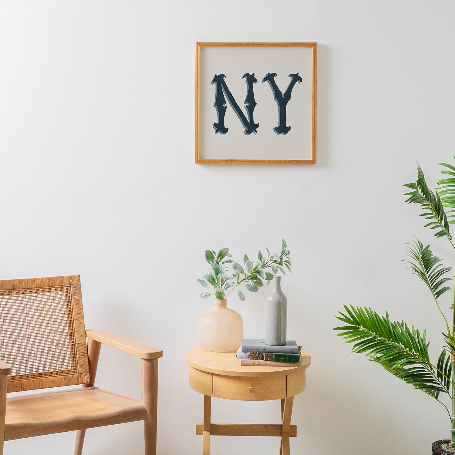 DENY Designs yonkers ny cream Framed Wall Art