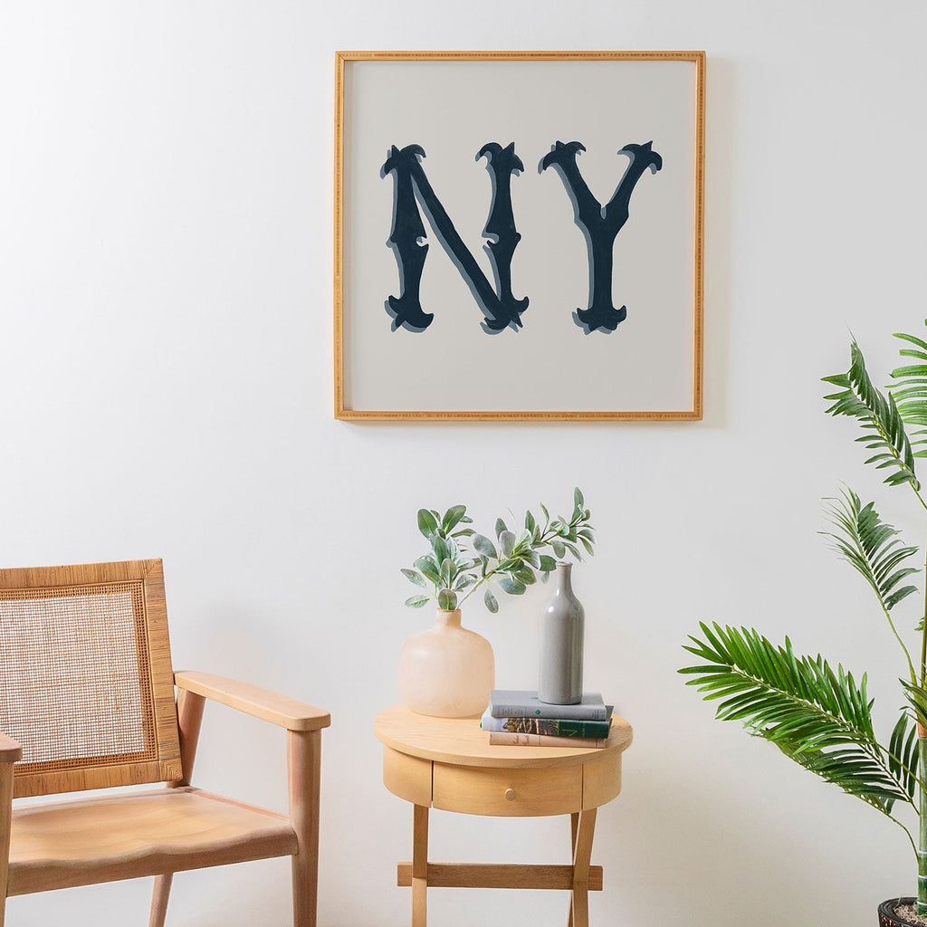 DENY Designs yonkers ny cream Framed Wall Art