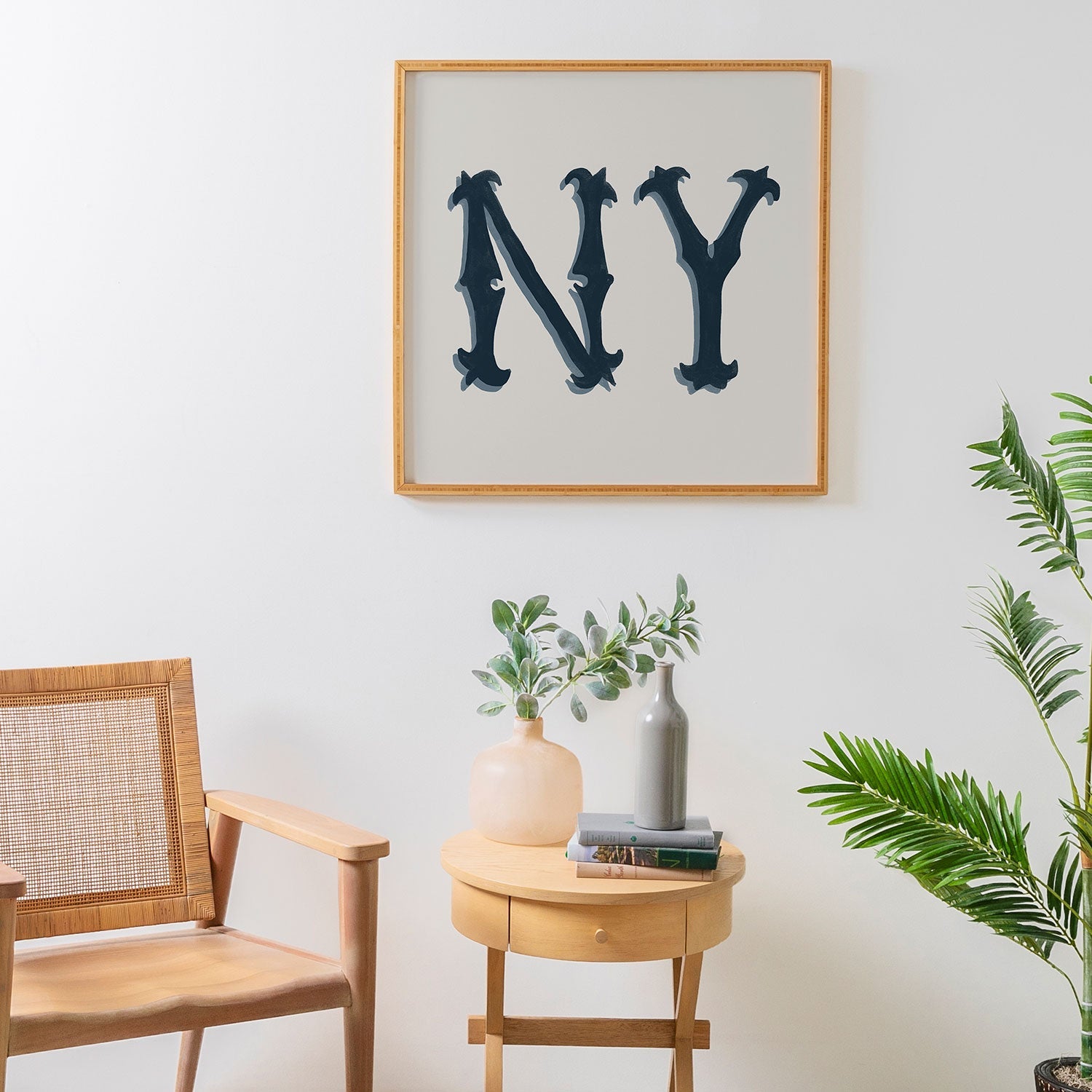 DENY Designs yonkers ny cream Framed Wall Art