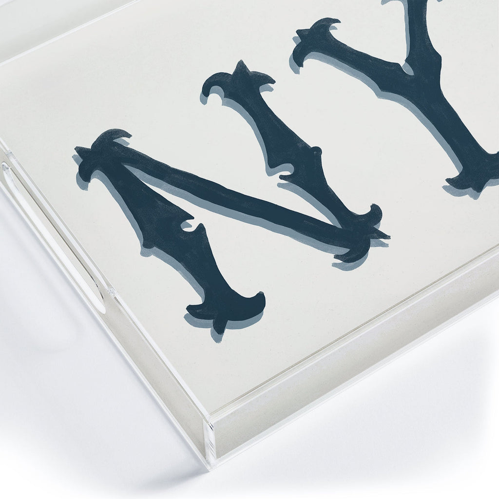 DENY Designs yonkers ny cream Acrylic Tray