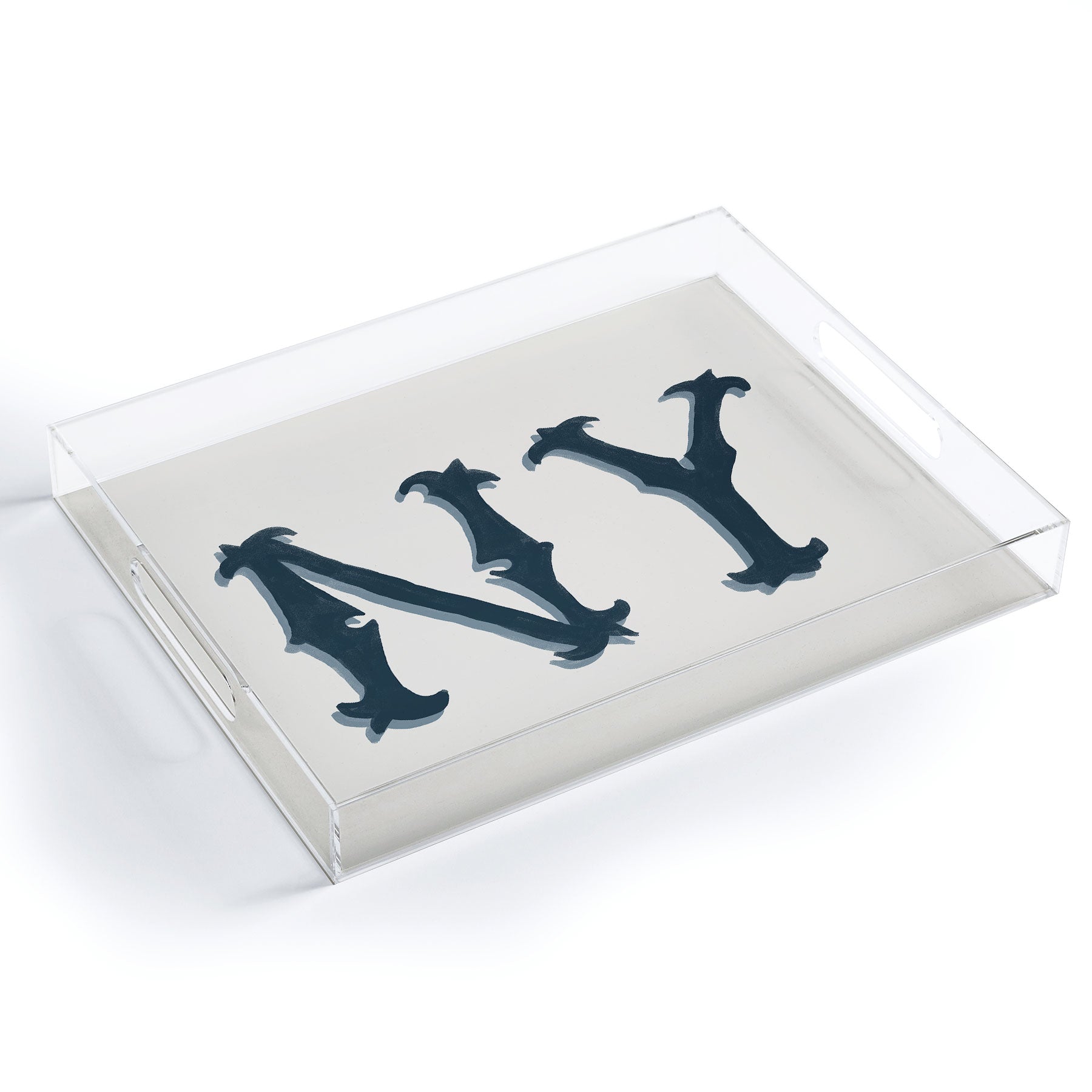 DENY Designs yonkers ny cream Acrylic Tray