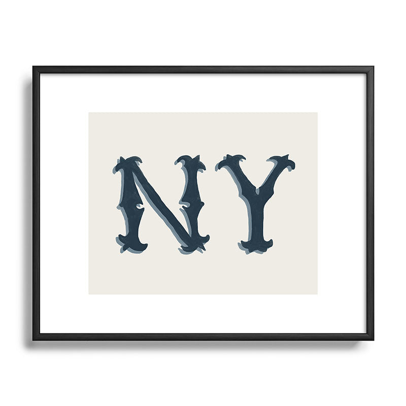 DENY Designs yonkers ny cream Metal Framed Art Print