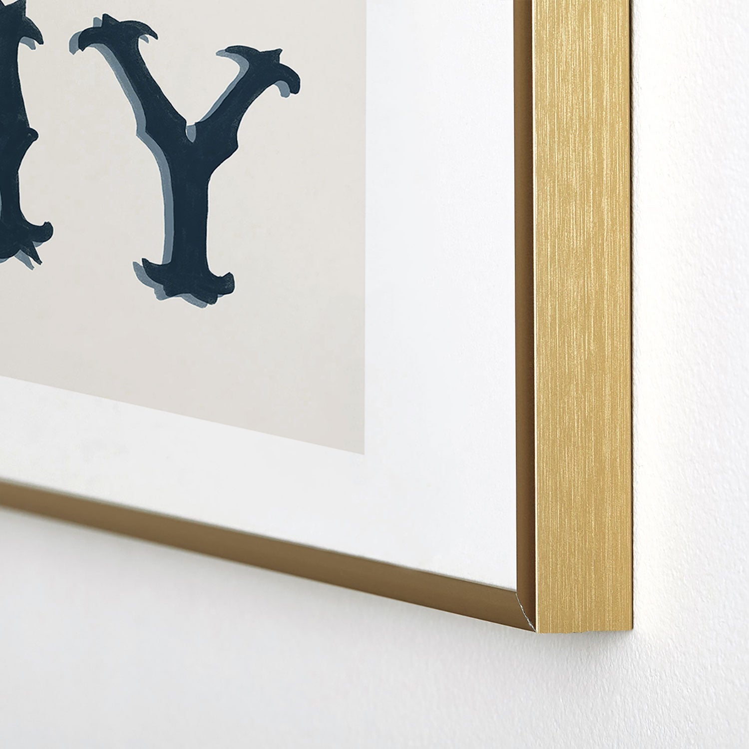 DENY Designs yonkers ny cream Metal Framed Art Print