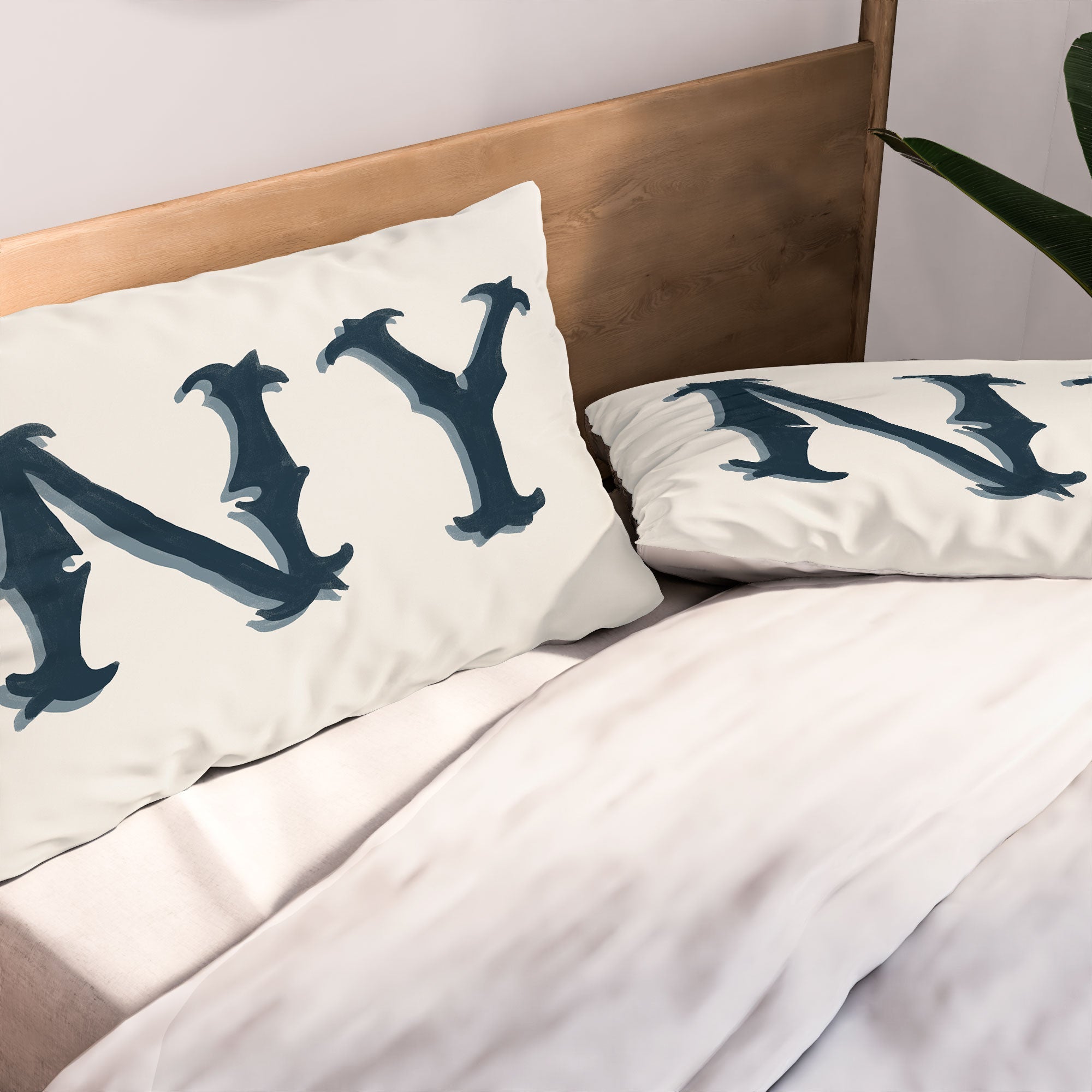 DENY Designs yonkers ny cream Pillow Shams