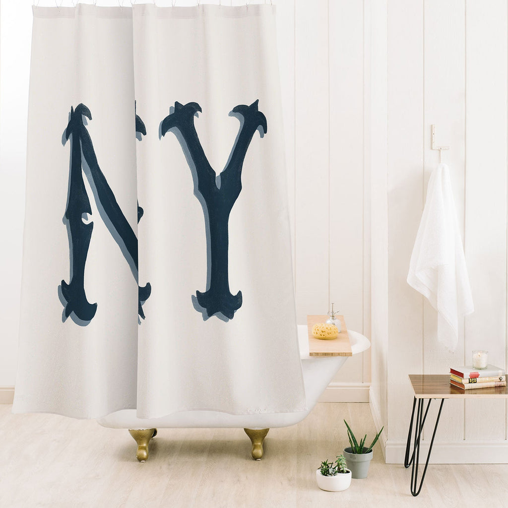 DENY Designs yonkers ny cream Shower Curtain
