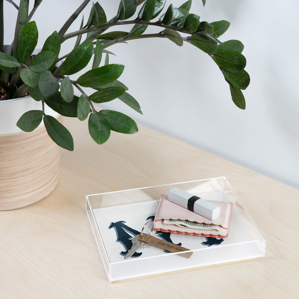 DENY Designs yonkers ny cream Acrylic Tray