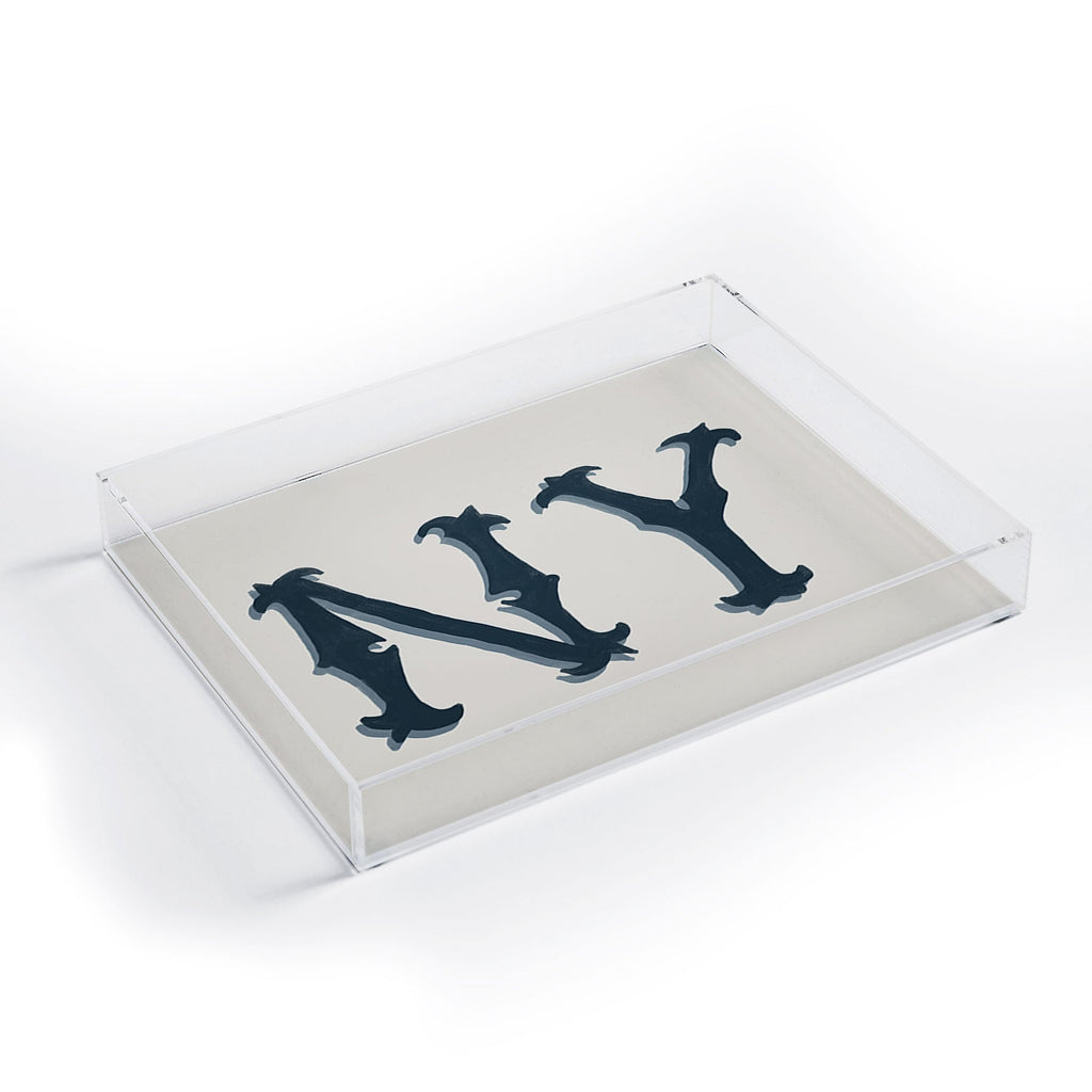 DENY Designs yonkers ny cream Acrylic Tray