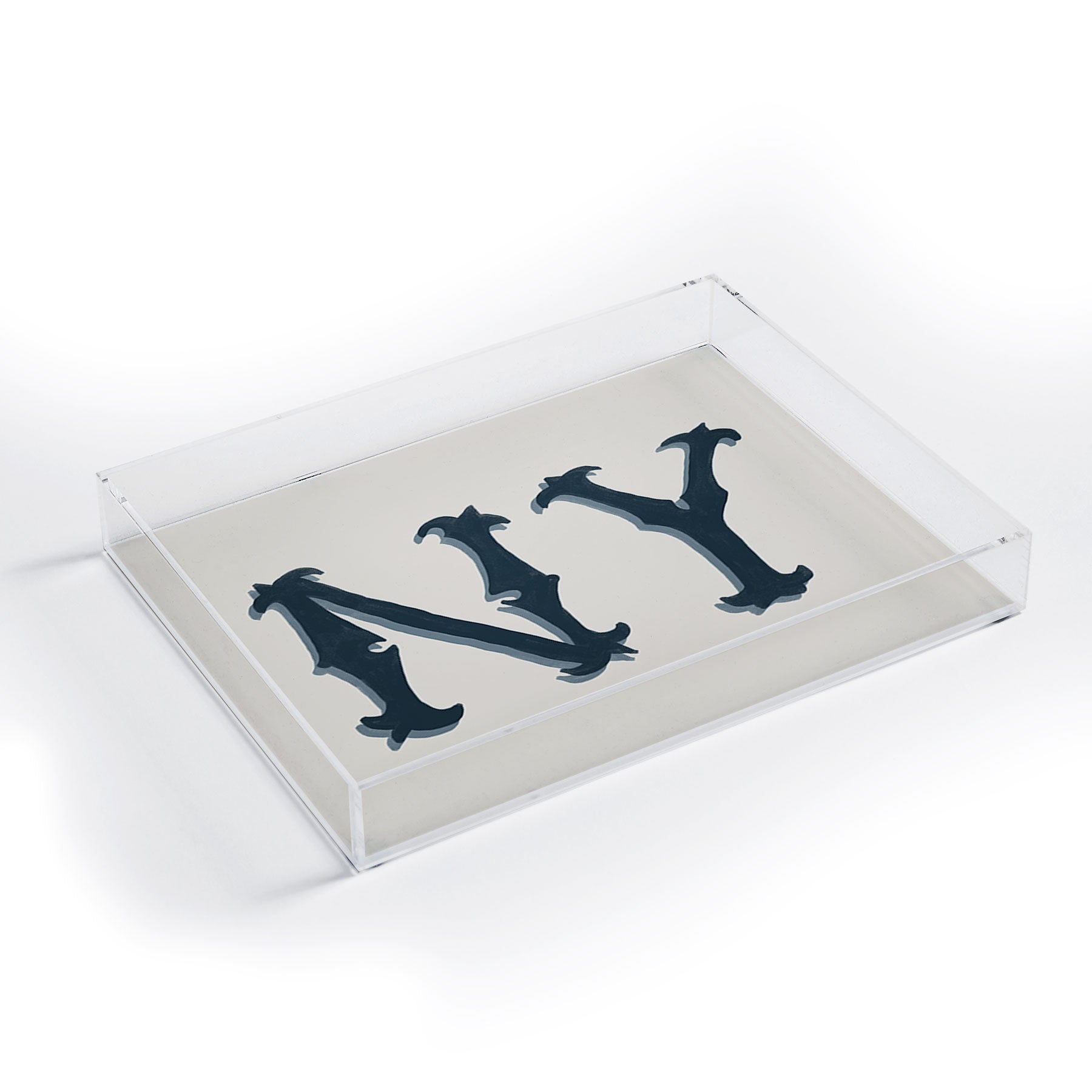 DENY Designs yonkers ny cream Acrylic Tray