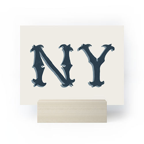 DENY Designs yonkers ny cream Mini Art Print