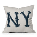 DENY Designs yonkers ny cream Throw Pillow