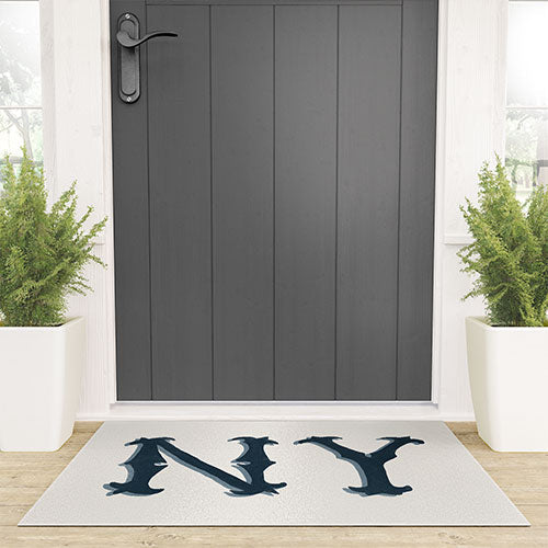 DENY Designs yonkers ny cream Welcome Mat