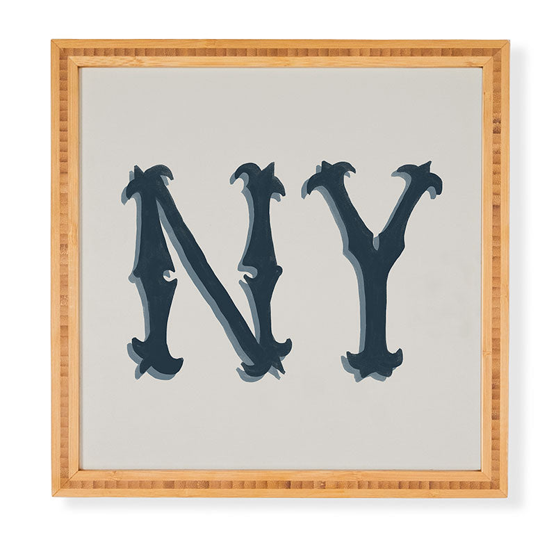 DENY Designs yonkers ny cream Framed Wall Art